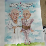 Caricatura casamento