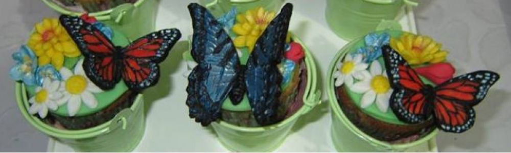 Bolos, mini bolos, cupckes e alfajores decorados