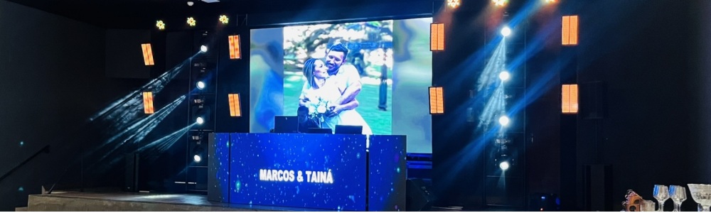 Dj, som, luz, painel de led, pista paris, projetor, tel�o, plataforma 360 e loca��es de equipamentos