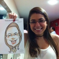 Caricatura em folhas
