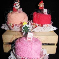 Cupcake de toalha - Especiais de Natal