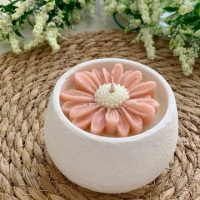 VELA AROMATIZADA EM POTE DE GESSO PARA FESTAS OU DECORAO