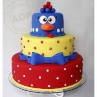 bolo artistico da galinha pintadinha.