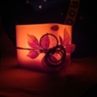 Luminria rustica em parafina com vela rechaud