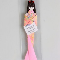 Marcador de pginas Boneca Japonesa, Gueixa em origami - Lembrancinha de aniversrio