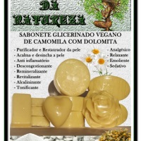 Sabonete Glicerinado Vegano Artesanal de Camomila com Dolomita