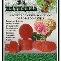 Sabonete Glicerinado Vegano Artesanal de Rosas Com Aveia