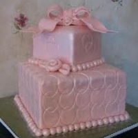 Bolo Rosa Quadrado