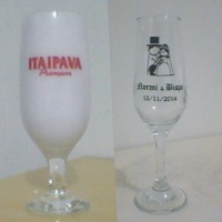 Taça cerveja Floripa, Taça champanhe Bistrô
Pintura e impressão serigráfica