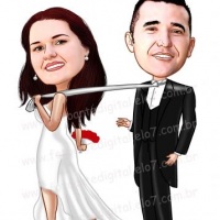Caricatura casal