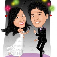 Caricatura Casal dançando