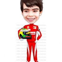 Caricatura criança corredor F1