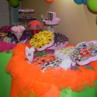 mesa de doces e bandejas