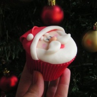 Cupcake de Natal - Papai Noel