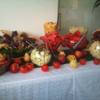 Mesas com frutas