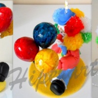 Circo - Tema do aniversrio com palhacinho topo de bolo para comemorar primeiro aninho