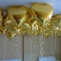bales metalizado de corao dourado 18 polegadas