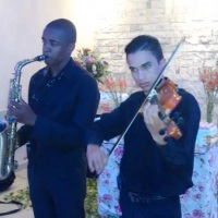 Bandas, sax, e violino.