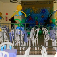 Decoração com balões - tema Fundo do Mar