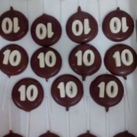 pirulitos de chocolates, com números, letras ou outros - R$ 1,50