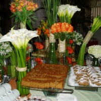 mesa de cafe da manha / strudel maa e bolo de mel