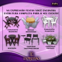 Loca��o de variados modelos de mesas e cadeiras