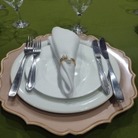 loca��o de sousplat / pratos / talheres / guardanapos