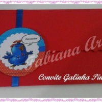 Convite Galinha Pintadinha (Tamanho 9x 14)
Parte fora com tag para colocar nome dos convidados