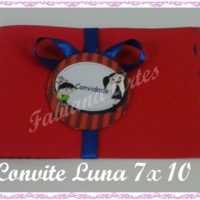 Convite Luna (tamanho 7 x 10) 
Parte fora com tag para colocar nome dos convidados