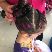 Penteado do camarim.