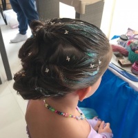 Penteado do camarim.