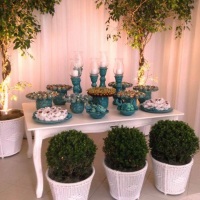 Mesa de doces com peas Azul turquesa
Opo diferenciada para seu evento