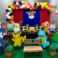 Pokemon, tema de festa, decorao, montagem de bales.