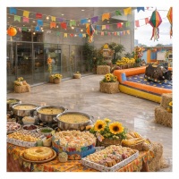 Montamos um Arrai� completo com barraquinhas de comidas t�picas juninas