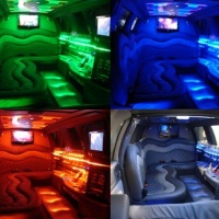 Floripa Limousine, Iluminao: Red, Green, White, infinity blue, Strobos, Raio Laser e LCDs 19 e 14
