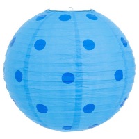 Luminria Papel 40 cm Azul Bolinha