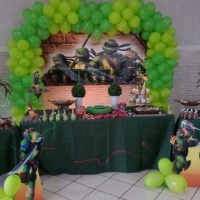 Mesa Tartarugas Ninjas + buffet+ guloseimas