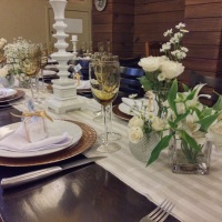 Casamento Vintage - Mesas coletivas - Mini Vasos - Forno e Fogo - Mini Wedding - Nude e Branco
