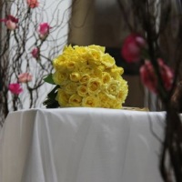 Bouquet redondo feita com Rosas amarelas.