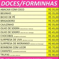 Lista de preos: DOCES DE FORMINHAS !