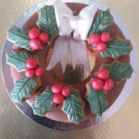 BISCOITO DECORADO  -  Biscoito de Especiarias decorado p/ o Natal no formato de uma linda guirlanda.