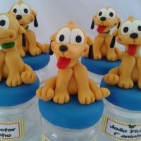 lembrancinha de anivers�rio pluto no potinho de geleinha.
