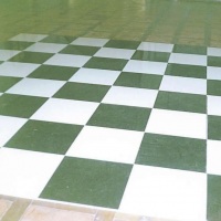 pista de dana xadrez com as cores branca e verde