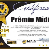 Certificado Empresa destaque 2011 pela excelencia e qualidade pela midia de Pesquisa e Marketing.