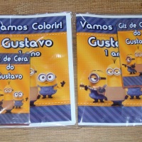 Kit de Livros de Colorir com Giz de Cera Minnions
Tamanho: 14x10 cm
Com 12 imagens em 6 pginas no