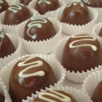 Bombons recheados com chocolate belga