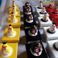 Caixinhas em mdf com biscuit Angry Birds