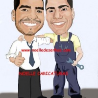 Caricatura colorida Amigos