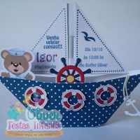 Convite barco Sailor Bear