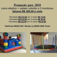 Cama elstica + Castelo colorido inflveis $200,00